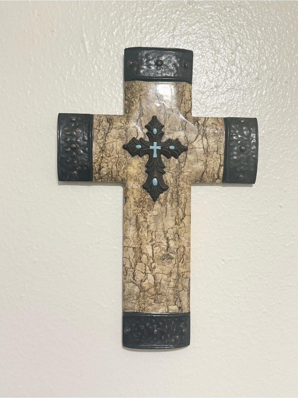 Cross Marble Turquoise Western Style Decor Hanging Artwork